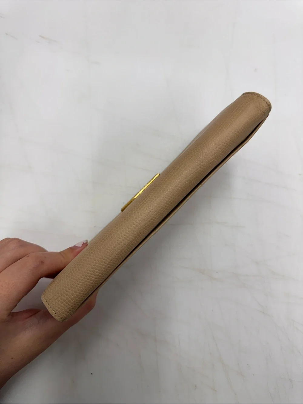 Vintage Pierre Cardin Tan Leather Slim Clutch Long Wallet